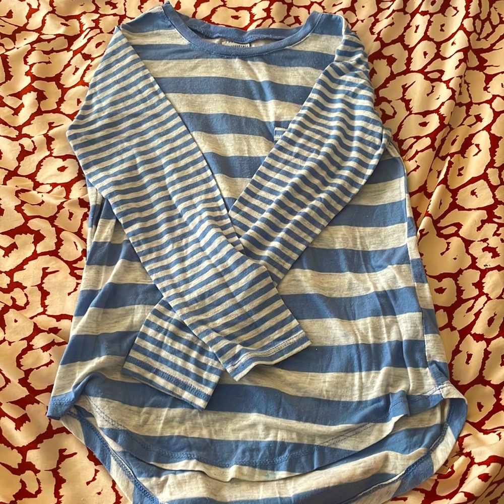 Blue and white shirt with small pocket